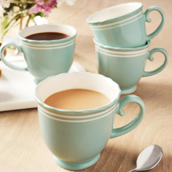 💕 2025 The Pioneer Woman Sage Blue Mug Set Of 4 - Picture 1 of 3